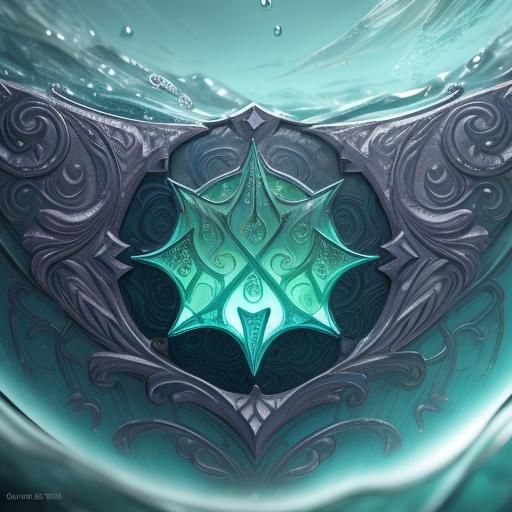 Cucumber Slices in Turquoise Iced Water, Fantasy Realism