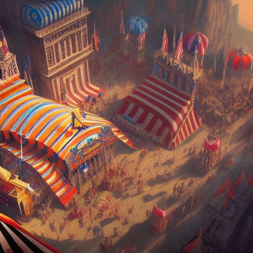 Fantastical Circus in Detailed Matte Painting