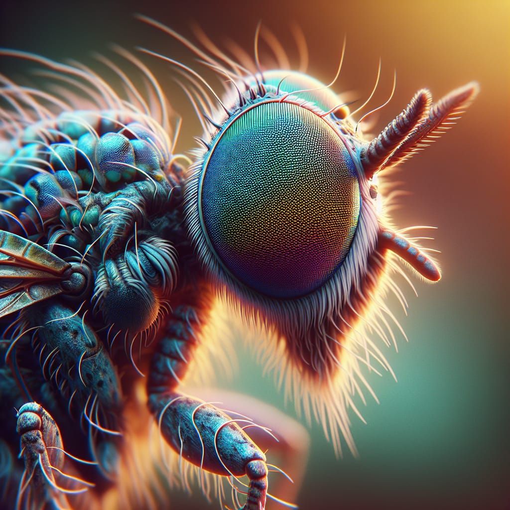 Detailed Insect Close-Up in Matte Painting Style