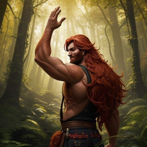 Esau the Luminous Hunter in Whimsical Forest