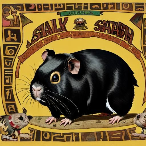 Surreal Guinea Pig in Expressionist Style