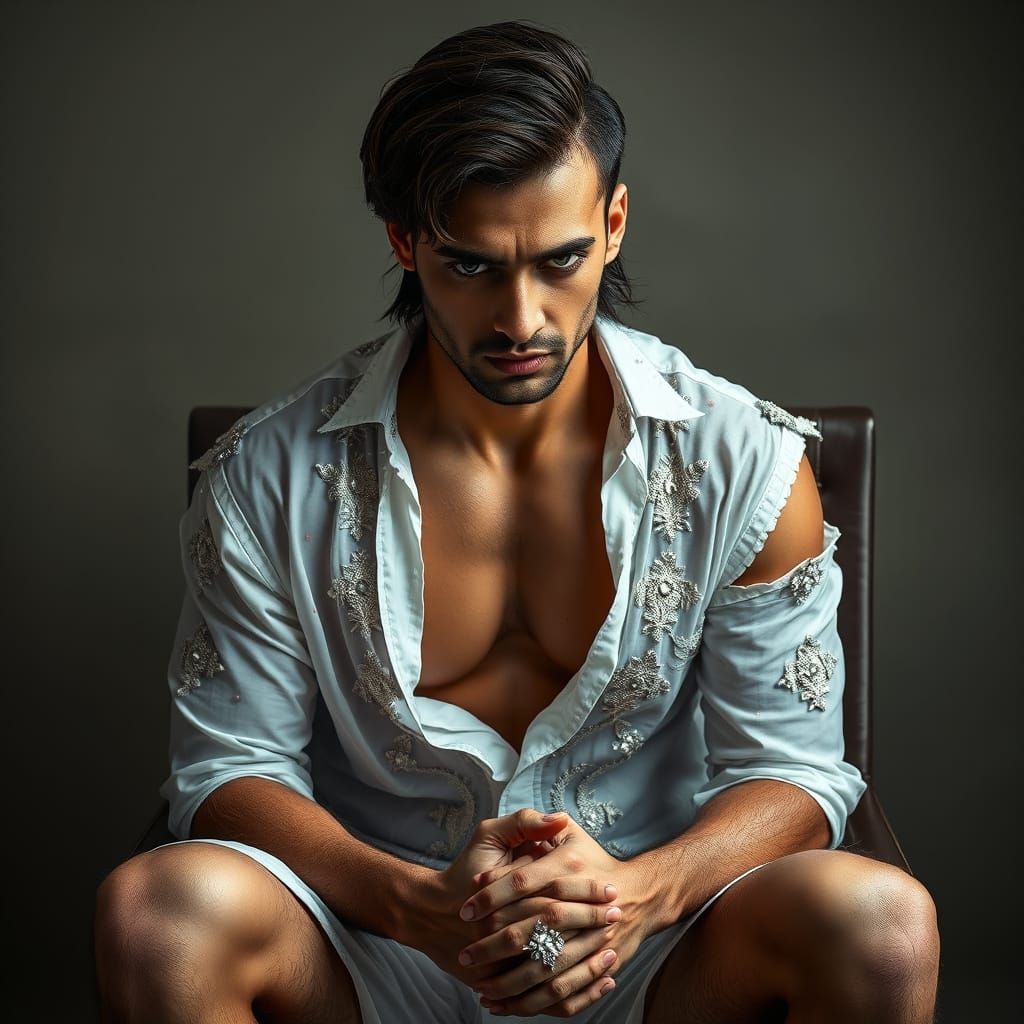 Despairing Indian Man in Photorealistic Style