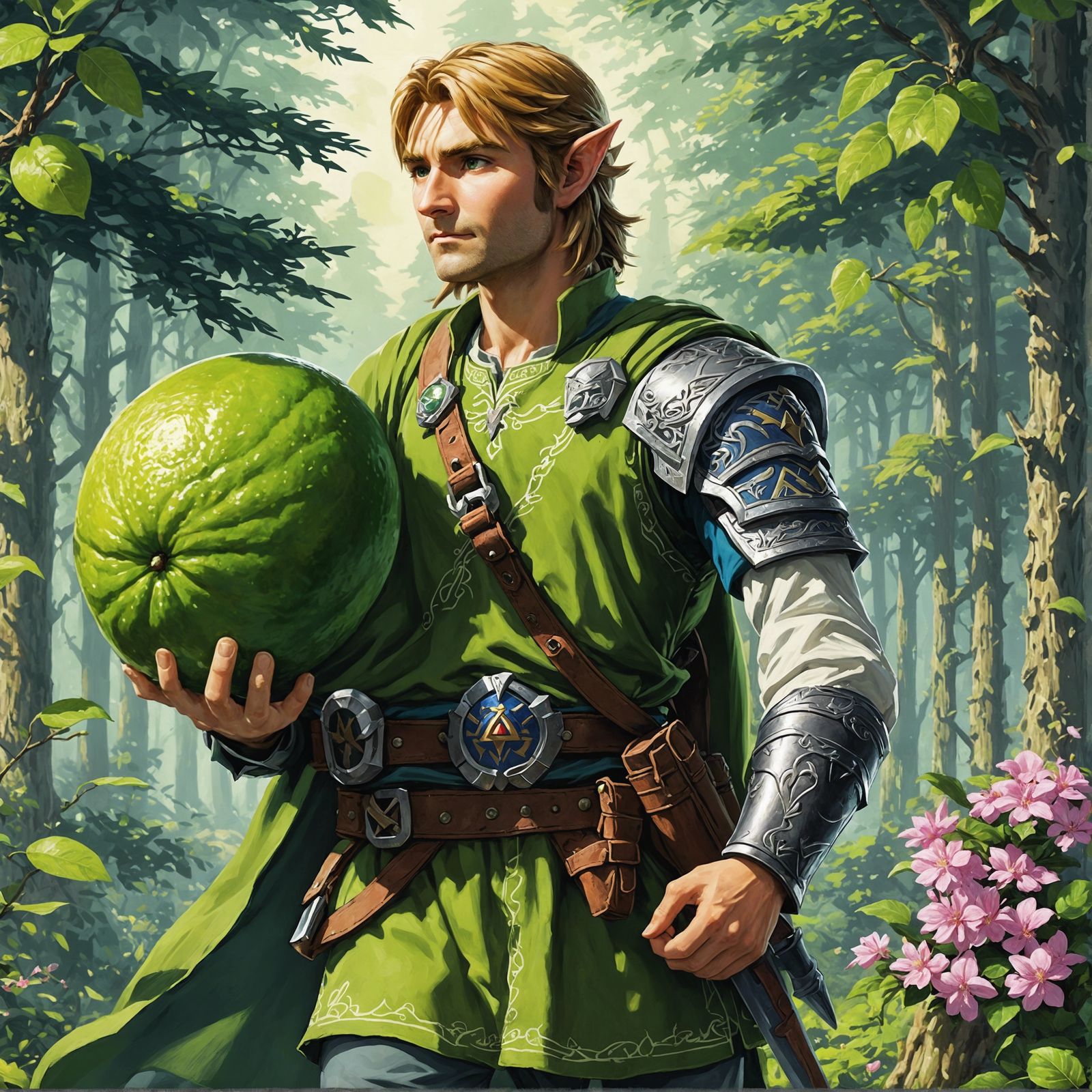 Heroic Warrior with Lime in Romantic Era Style