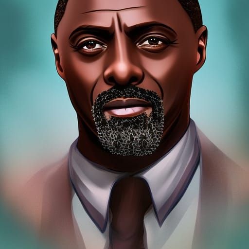 Idris Elba as Anime Style Illustration