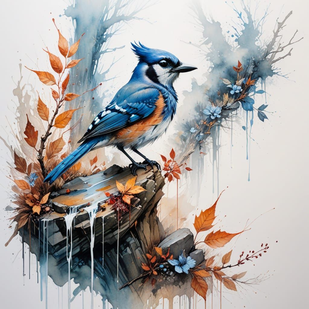 Autumn Waterfall in Blue Ridge Mountains