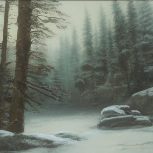 Glowing Monkey in Winter Sanctuary