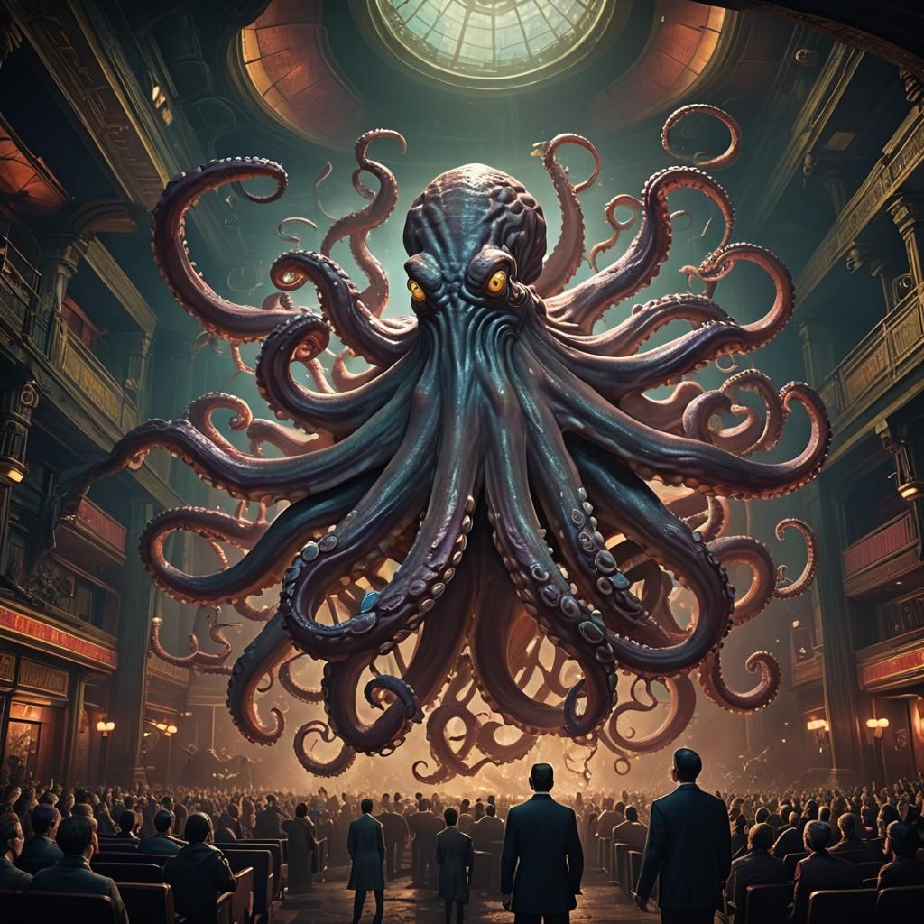 Lovecraft and Giant Octopus in Cinema