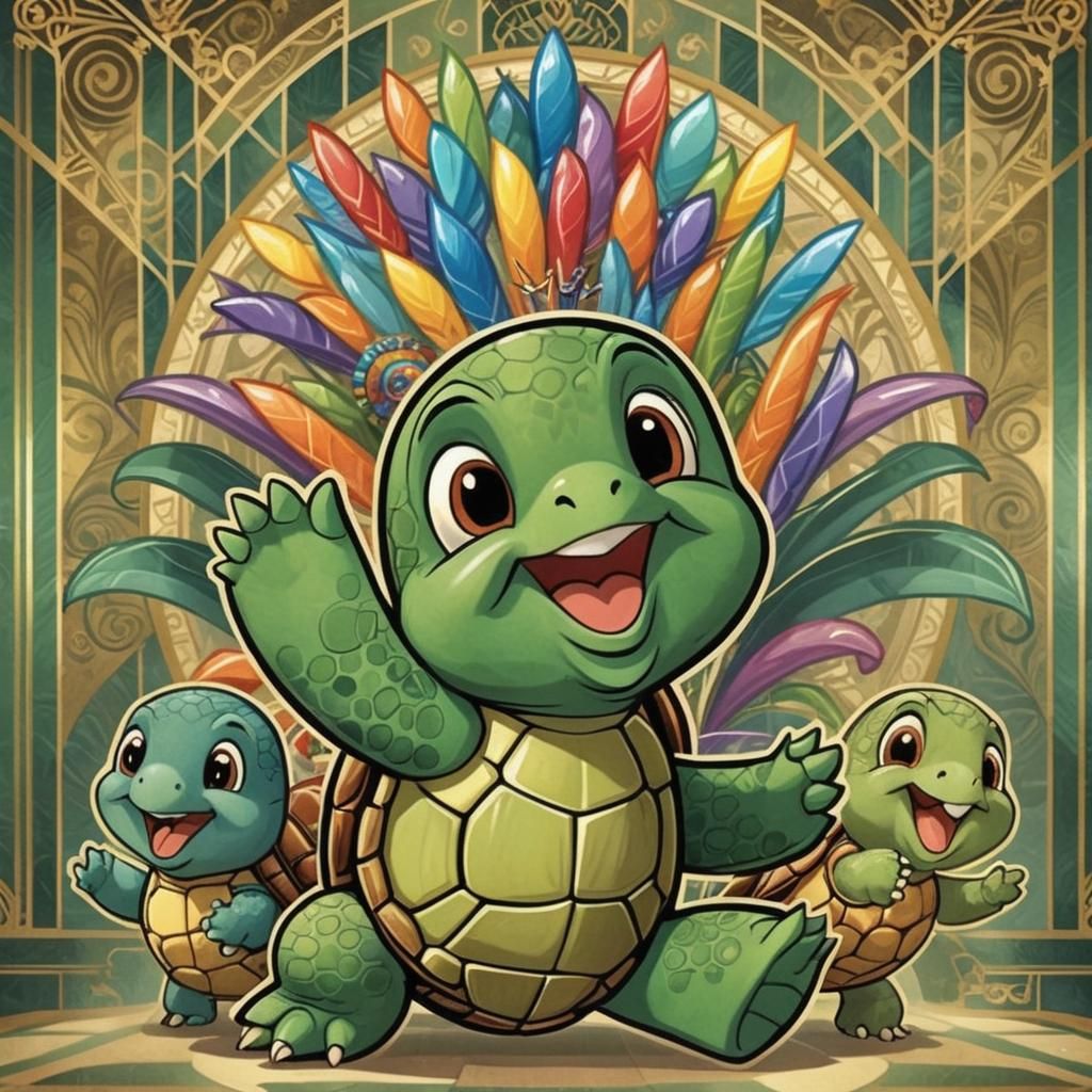Art Deco Turtle Birthday Celebration
