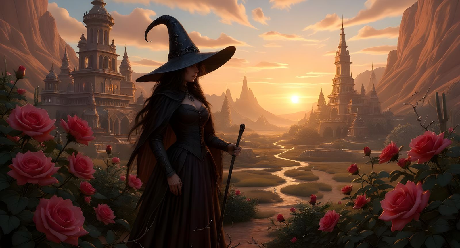 Dieselpunk Oasis: Roses in a Nuclear Sunset