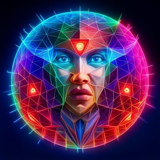 Neon Sacred Geometry Brain in Unreal Engine 5