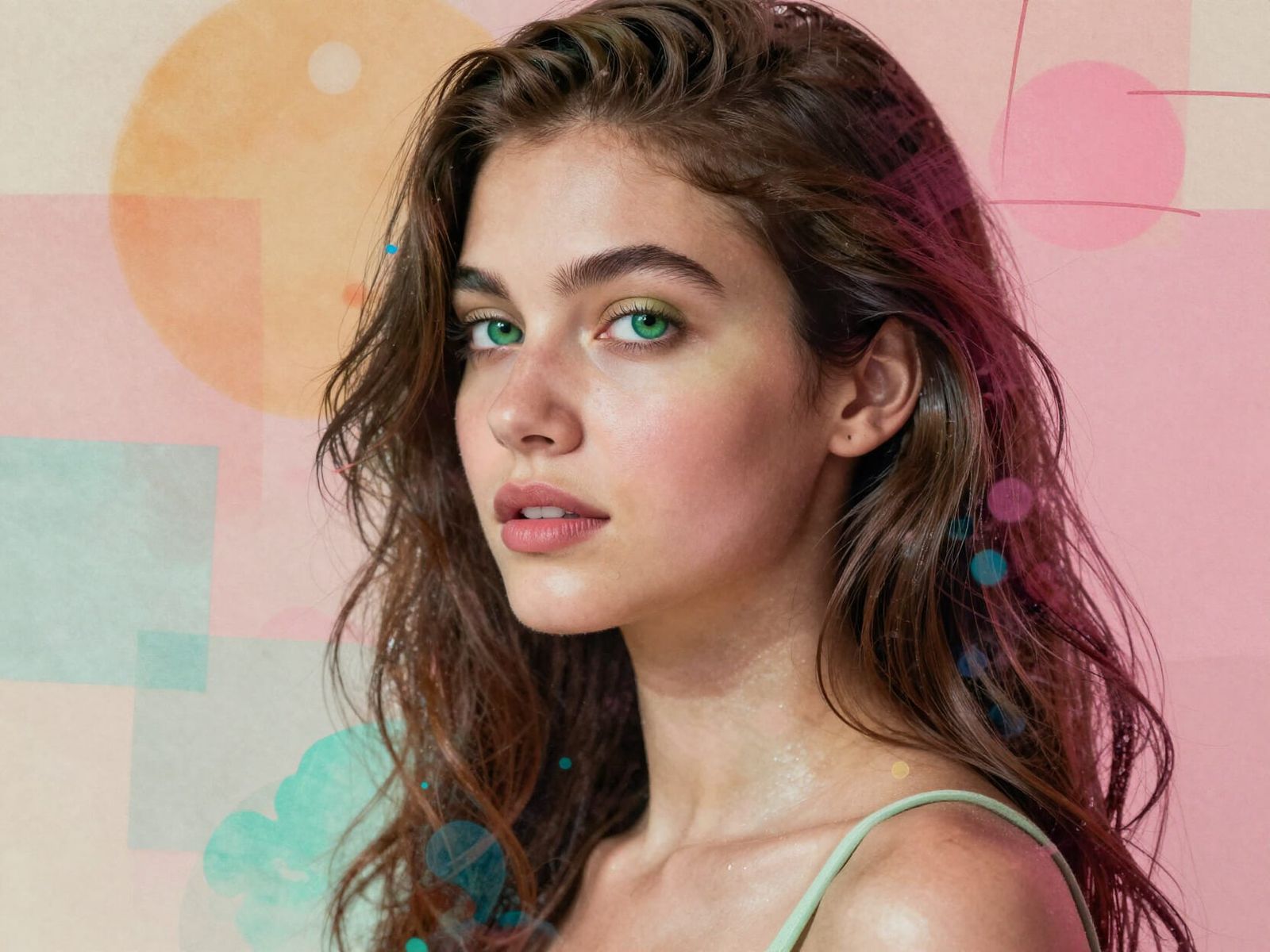 Sri Lankan Woman with Olive Eyes in Whimsical Sauna