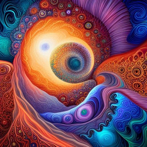 Twilight Astral World: Holographic Cosmic Illustration