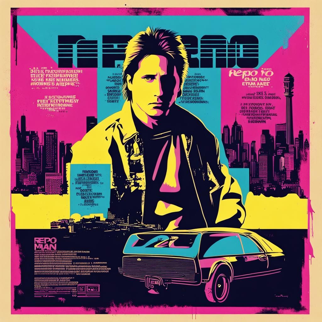 A poster for the cult movie 'Repo Man'