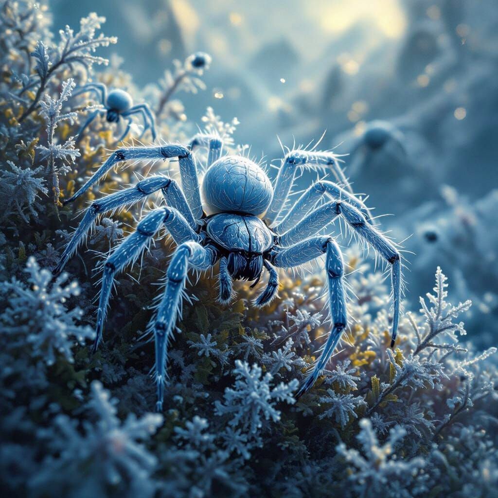 Icevine Spiders in Dark Fantasy Concept Art