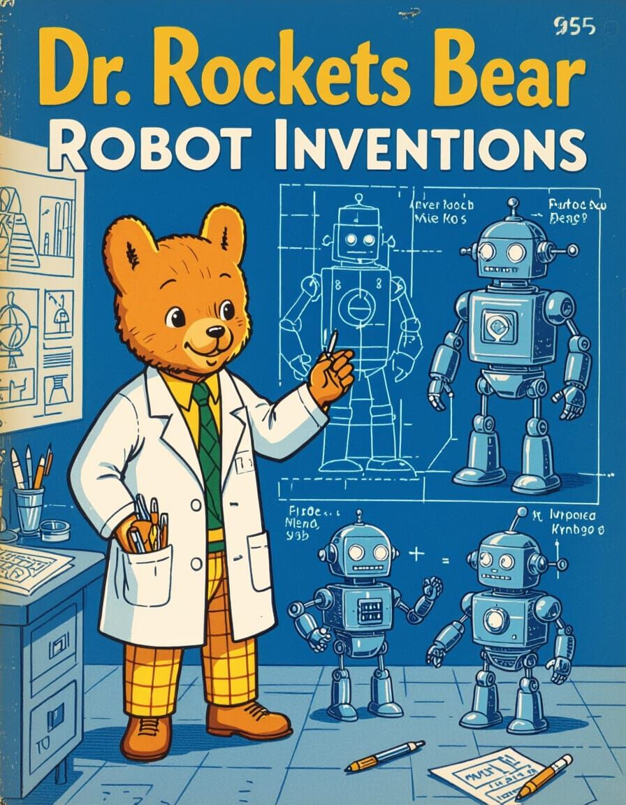 Dr. Rocket's Robot Inventions: 1960s Rupert Bear Style