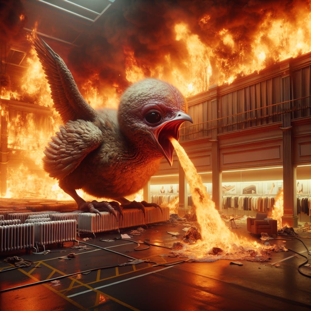 Fire-Breathing Bird At The Mall III