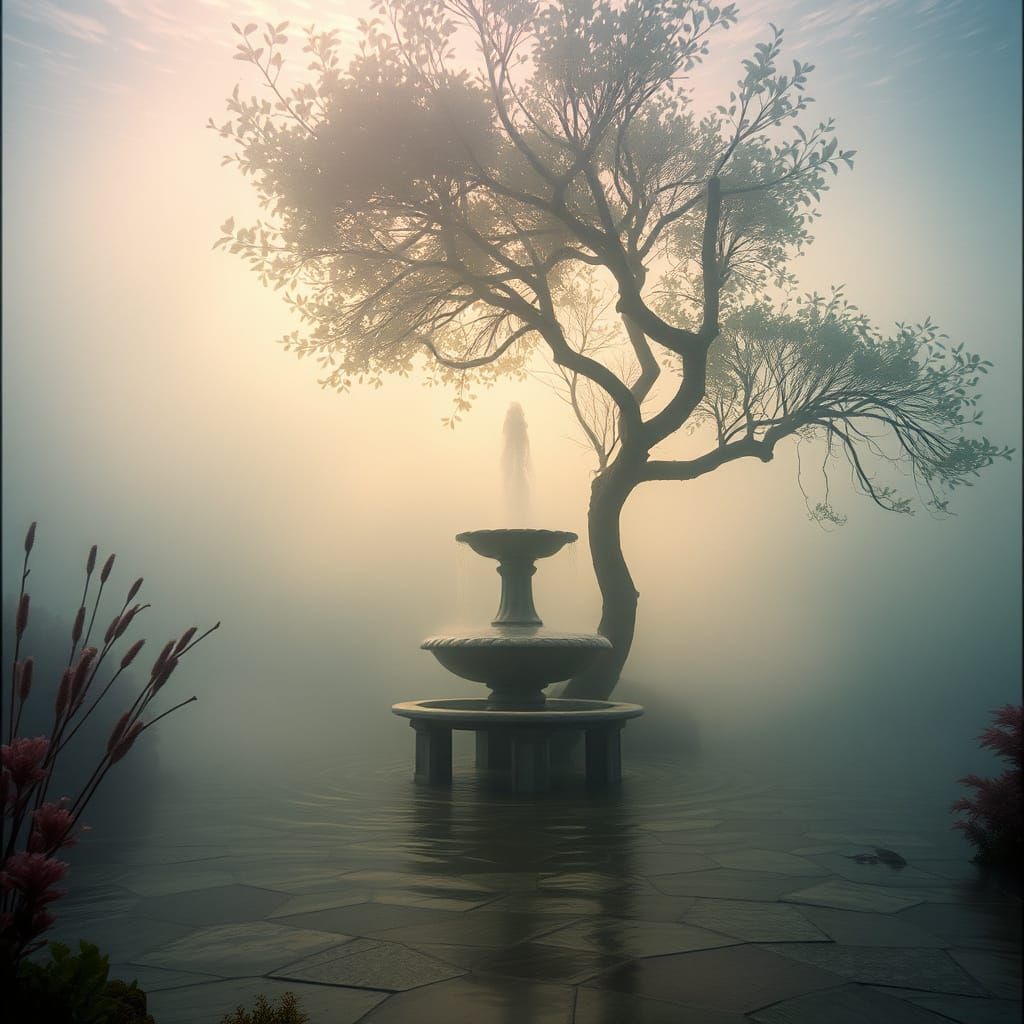 Underwater Garden at Dawn in Impressionist Style