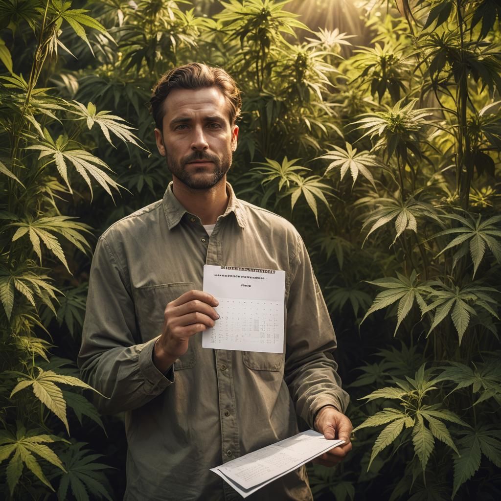 Cannabis Farmer in Golden Hour Illumination