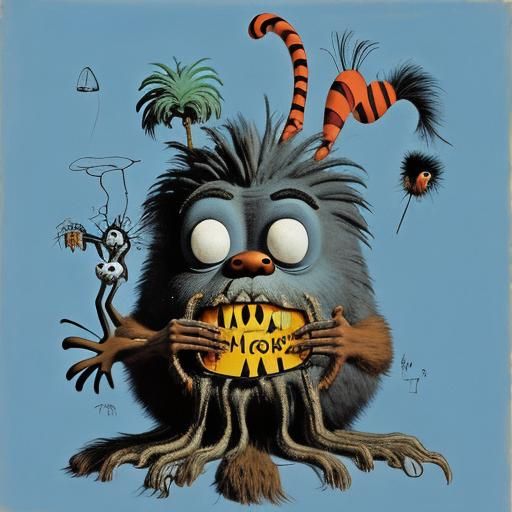 Bigfoot in Basquiat, Dali, Miro Style