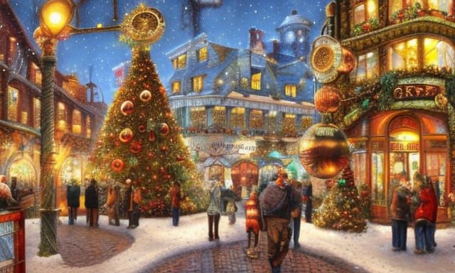 Steampunk Christmas Tree in Town Square