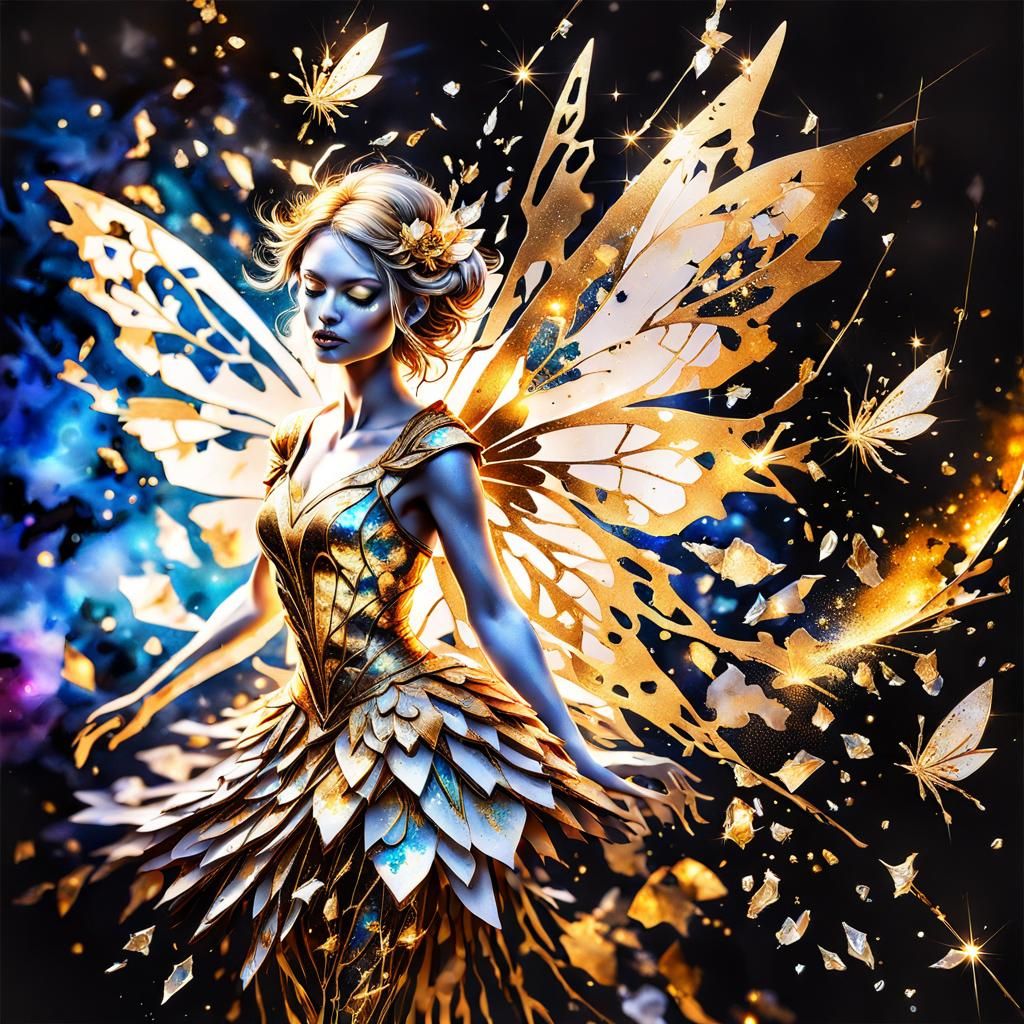 Gorgeous Astral Fairy with Roses in Watercolor Style