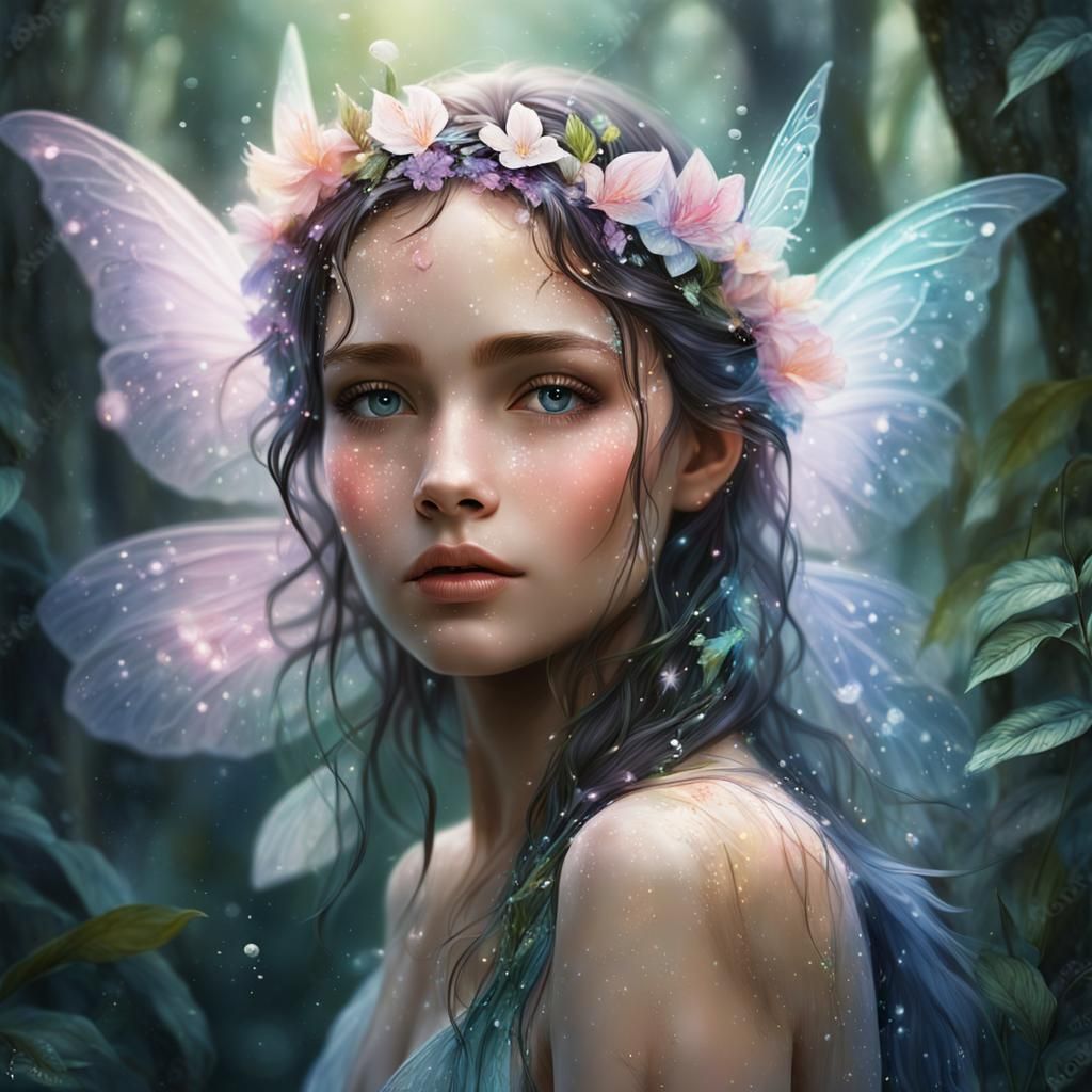 Ethereal Fairy Portrait in Enchanted Forest