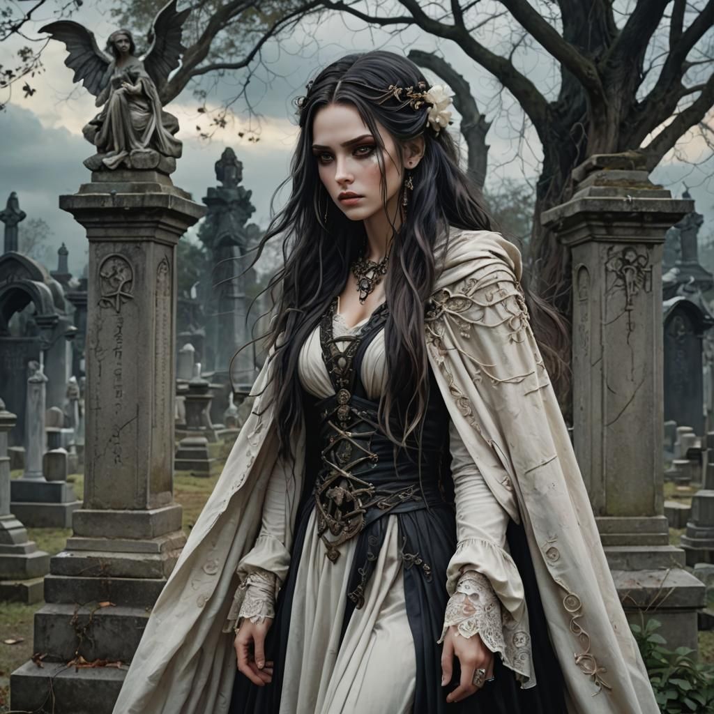 Gothic Goddess of Death in Cemetery Art