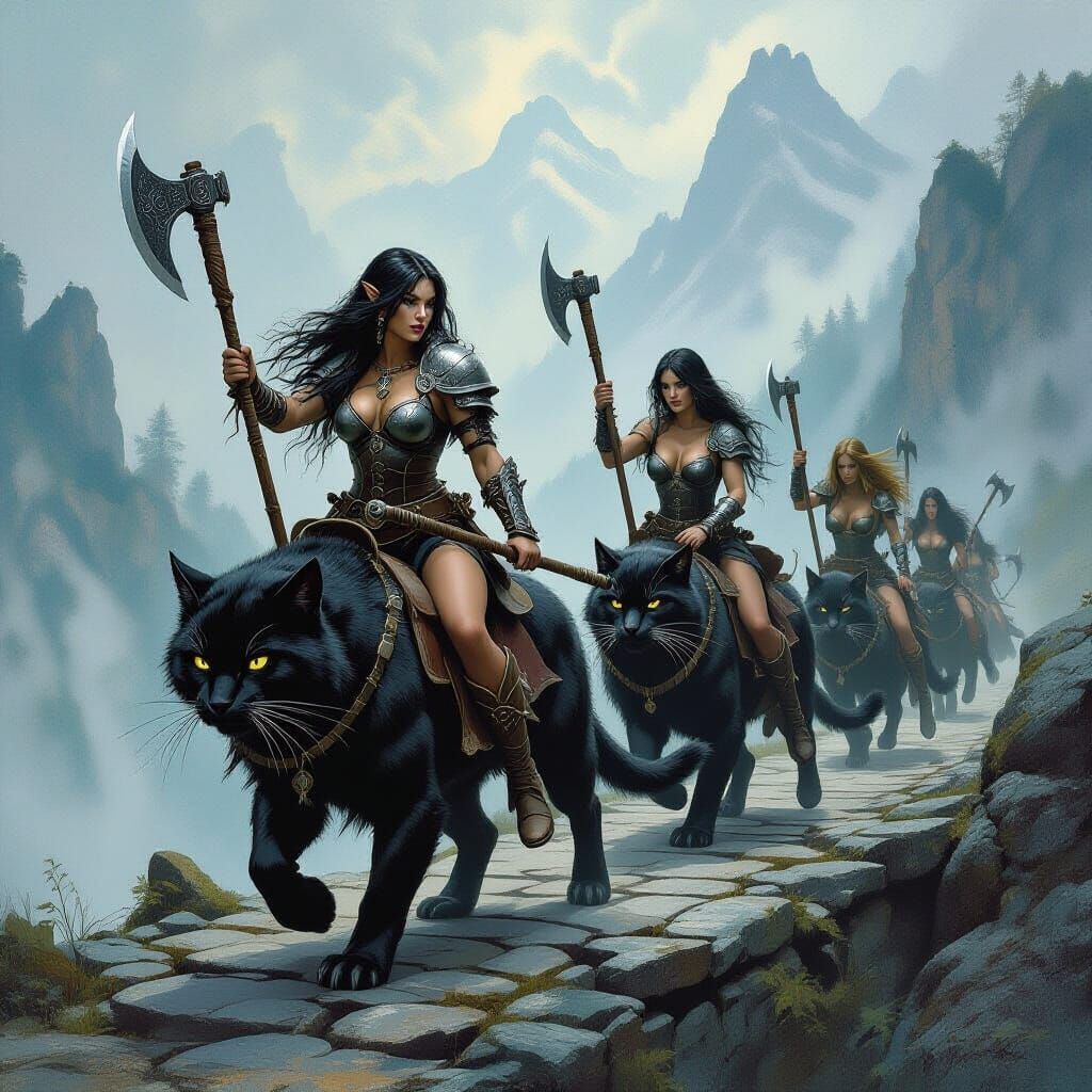 Troll Warriors Ride Cats to Battle Elves
