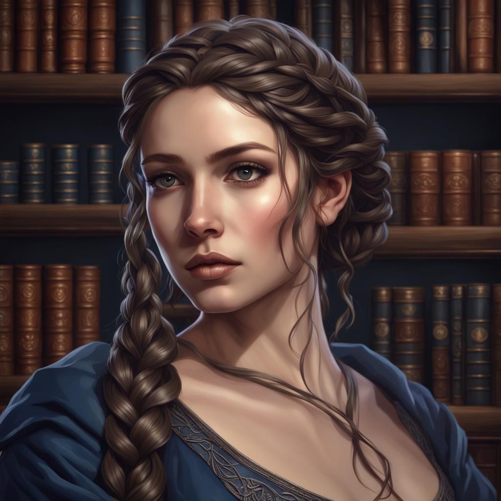 Renaissance Woman Portrait in Hyperdetailed Style