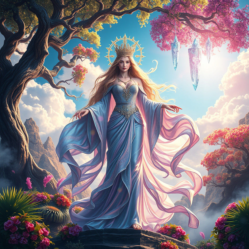 Goddess in Mystical Realm: Hyper-Realistic Fantasy Art
