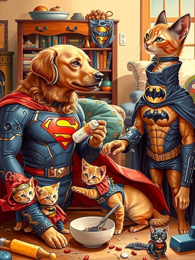 Super Pet Parents: A Heartwarming Family Scene
