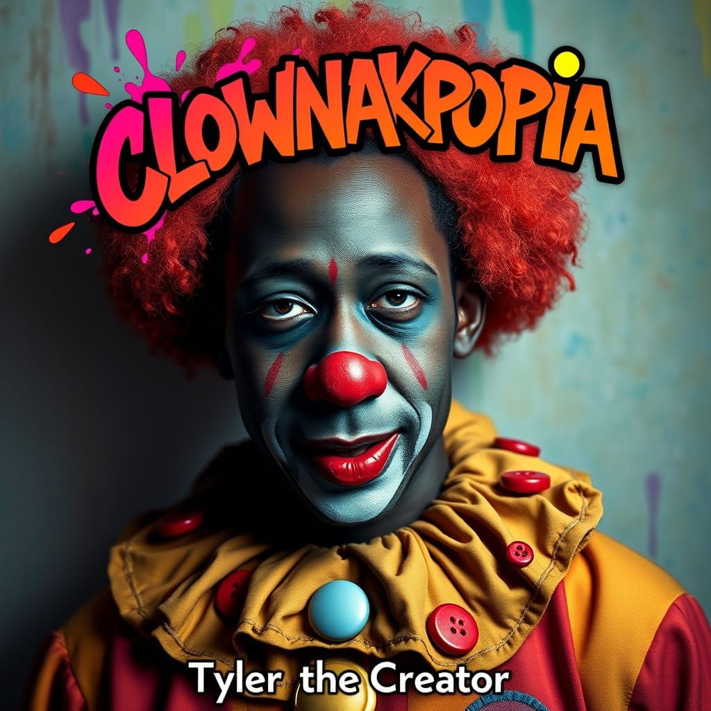 Tyler Creator's Haunting Clown Portrait in Hyperrealistic St...