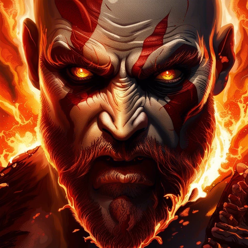 Fiery Warrior in Hellscape