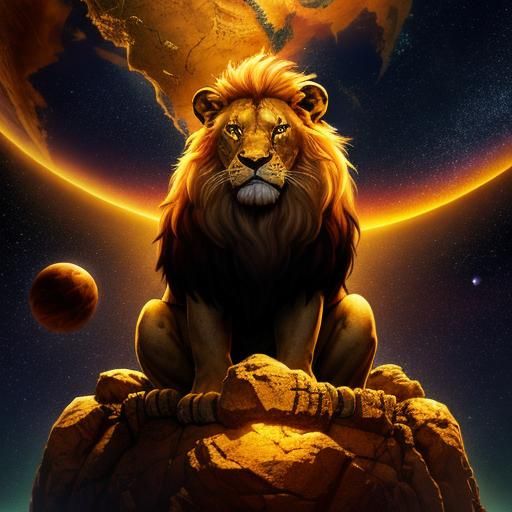 Lion King Simba Projected into Space