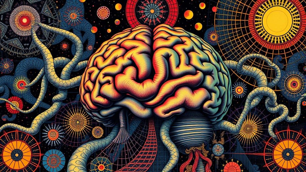 Psychedelic Fractal Funk Art in Op-Art Style