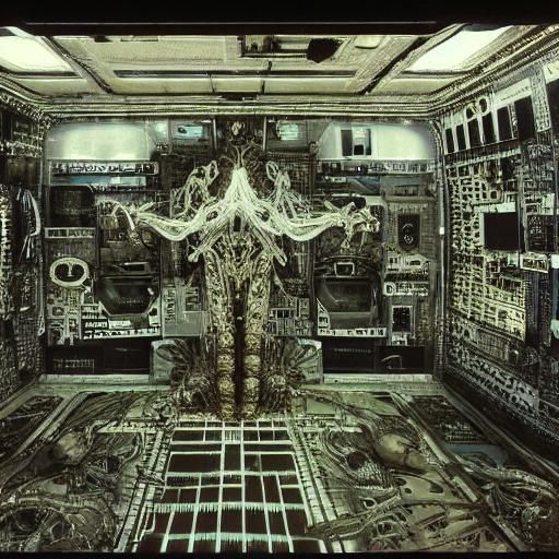 16k resolution, art by H.R. Giger, Yoshitaka Amano. Space st...