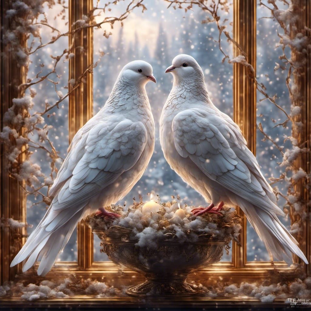 Doves in love