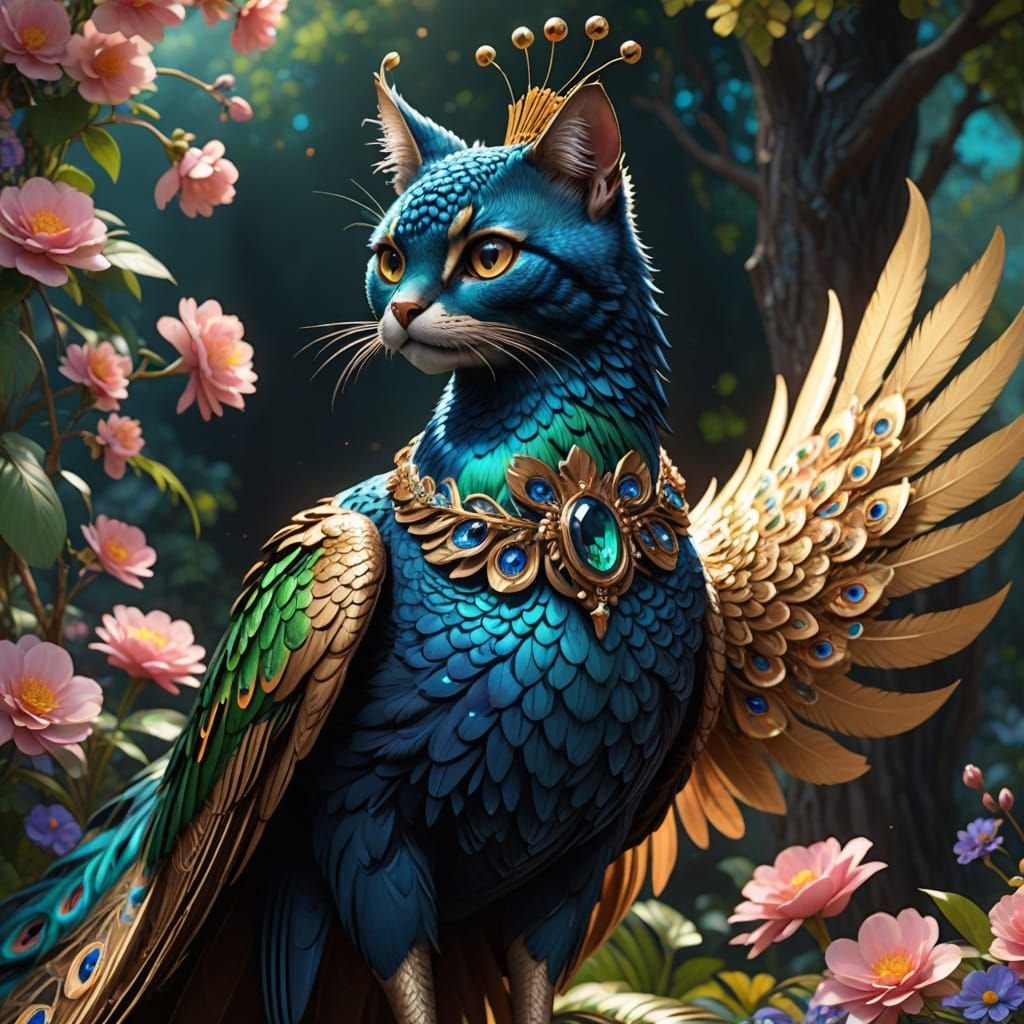 Vibrant Digital Art of Whimsical Creatures in Anime-Inspired...