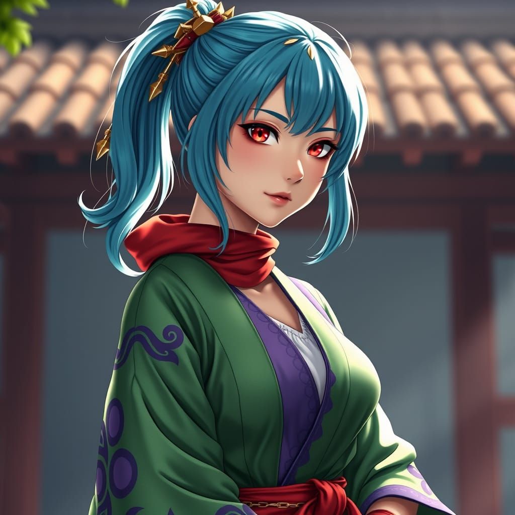 Tomoe: Anime Key Visual Art in Studio Ghibli Style