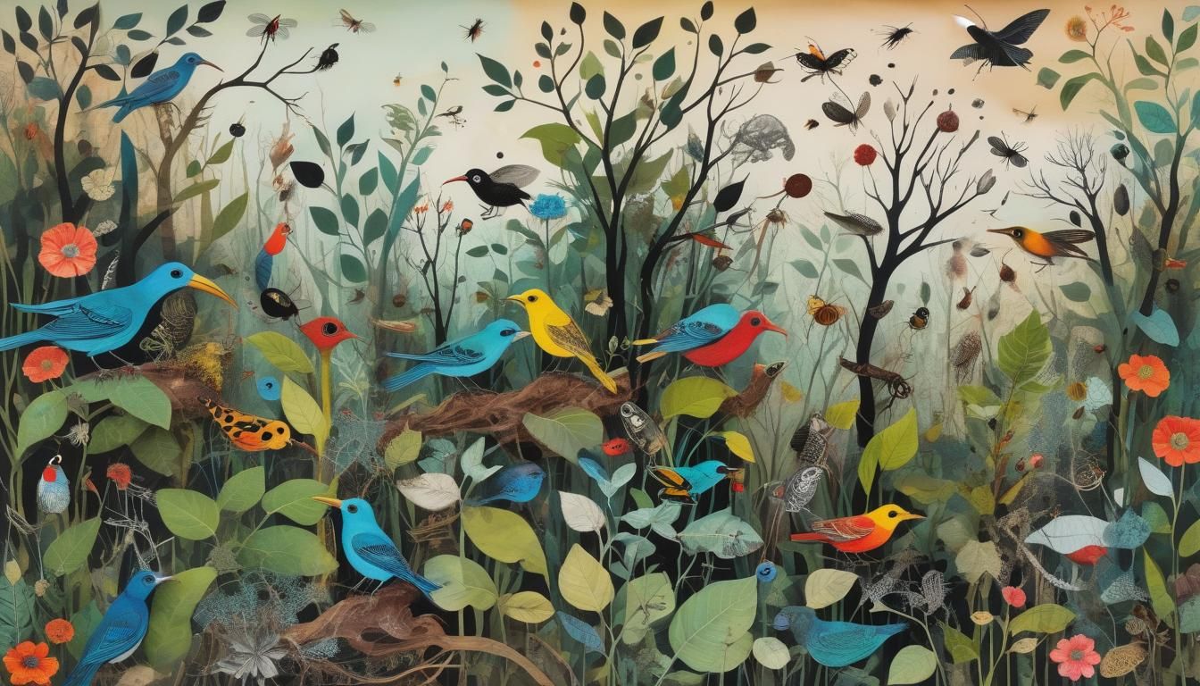 Entangled Bank: A Mixed Media Folk Art Collage