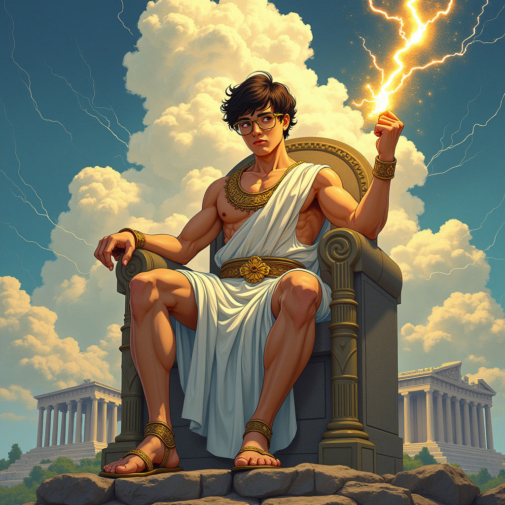 Oliver Tree as Zeus in Anime Style