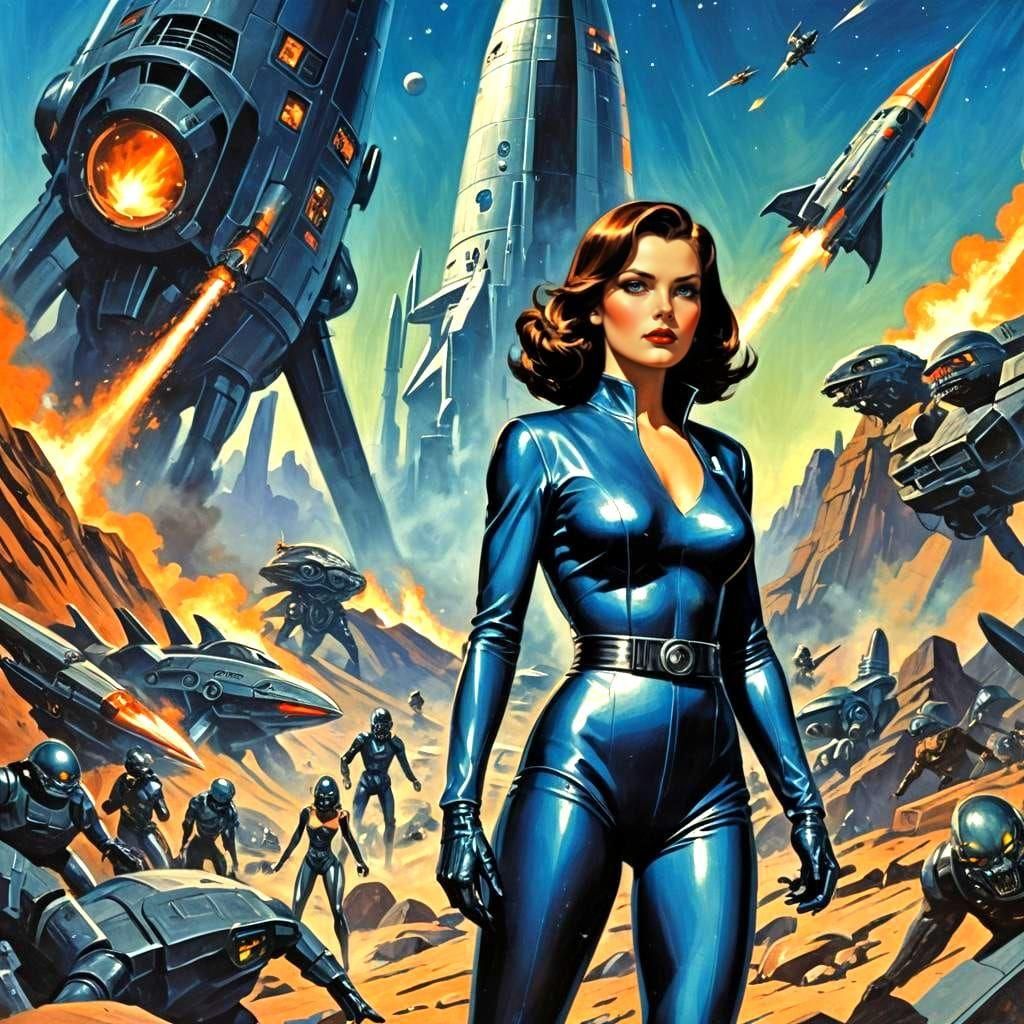 Vintage Rocket Science Fiction Pulp Magazine Cover