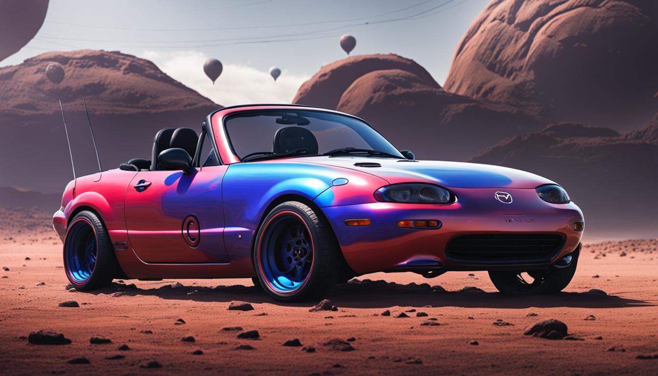 Futuristic Mazda MX5 on Alien Planet