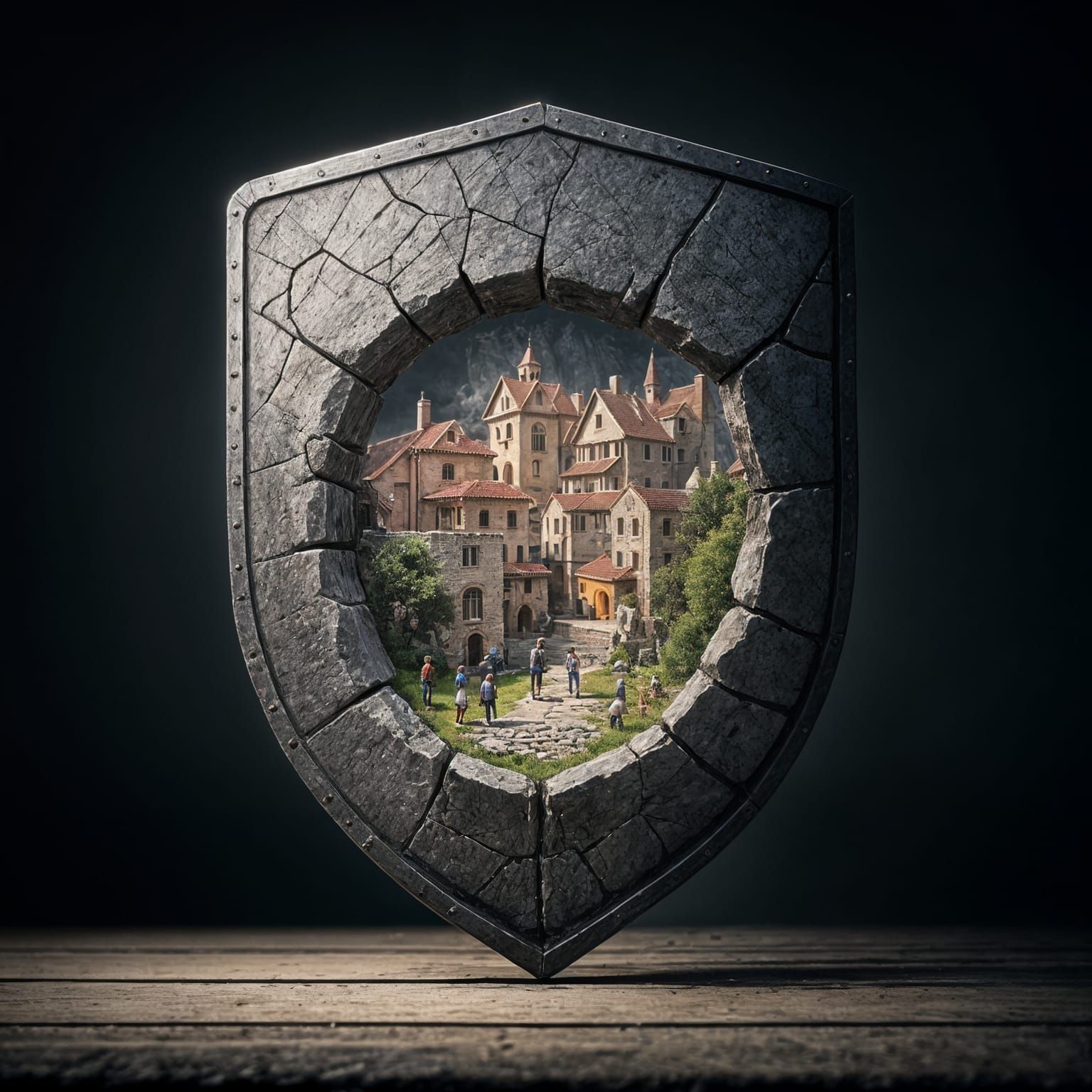 Miniature Metropolis Within Ancient Shield