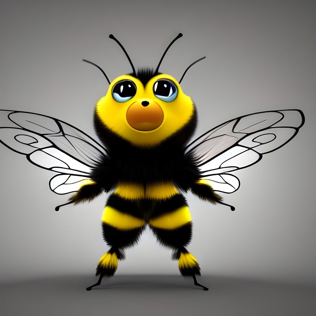Pixar-Style 3D Render of a Bumblebee-Butterfly Hybrid