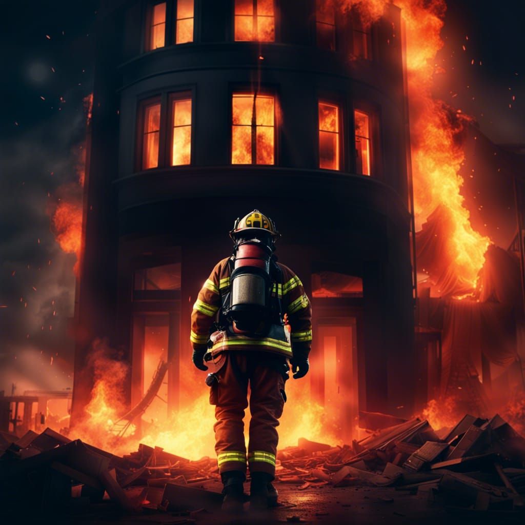 Firefighter Rescues Girl from Burning Building