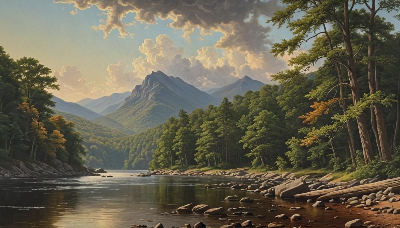 Hyperrealistic Landscape Inspired by Hudson River School