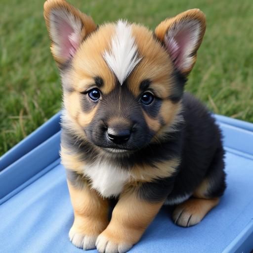 Adorable Baby Shepherd Puppy Portrait