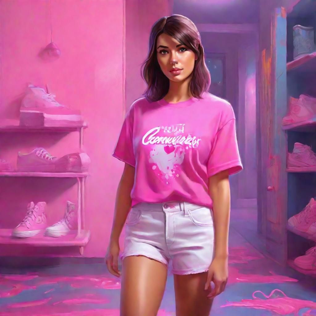 Brunette in Pink: An Oil Painting for Awareness