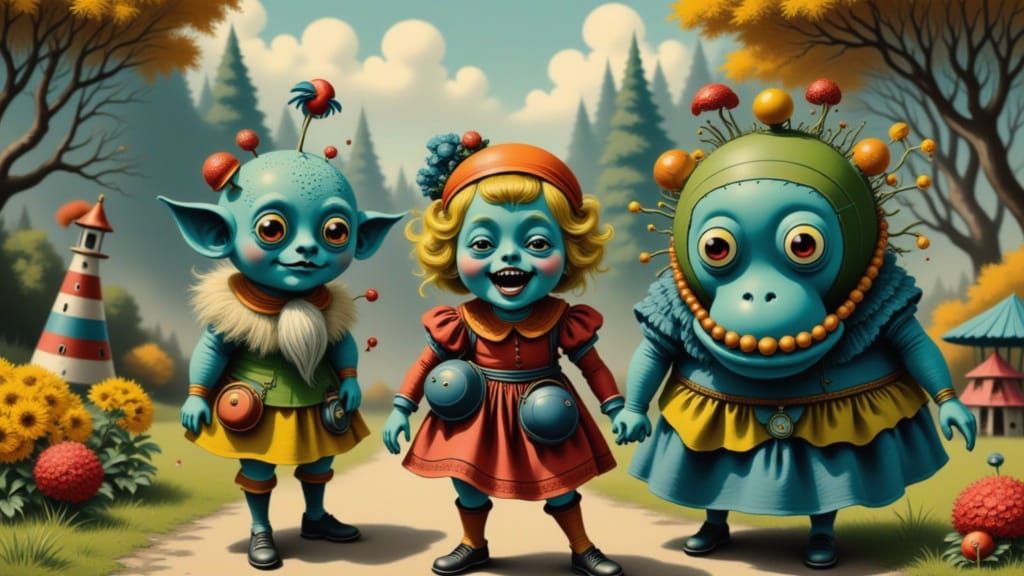 Kek, Dirr, and Kroks Explore a Fantastical Realm